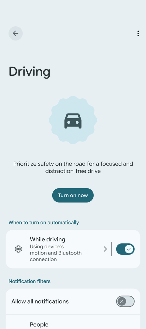 Driving mode on a Pixel phone.