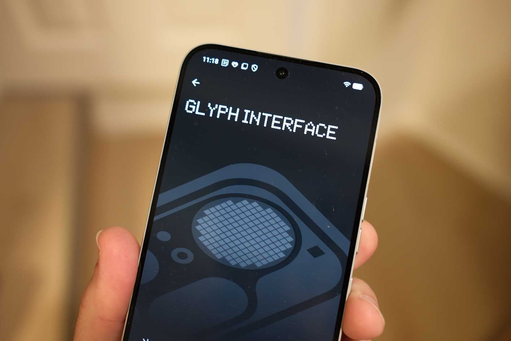 Glyph screen on Nothing Phone 4a Pro.