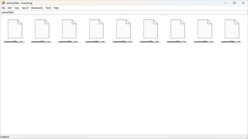 Everythingのファイル検索スクリーンショット