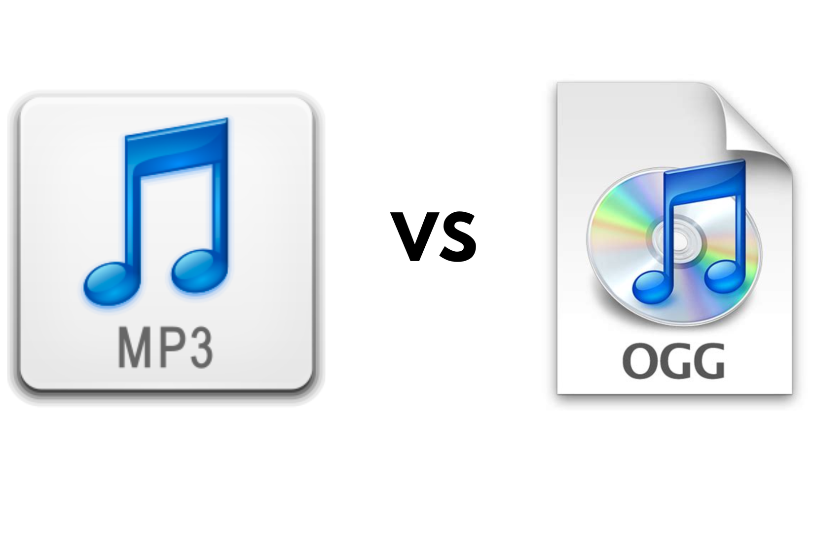 An mp3 file and an ogg vorbis file go head-to-head in a comparison of audio formats