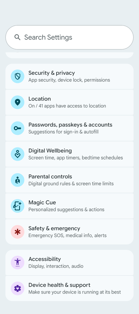 Где найти Magic Cue в настройках на Google Pixel 10.