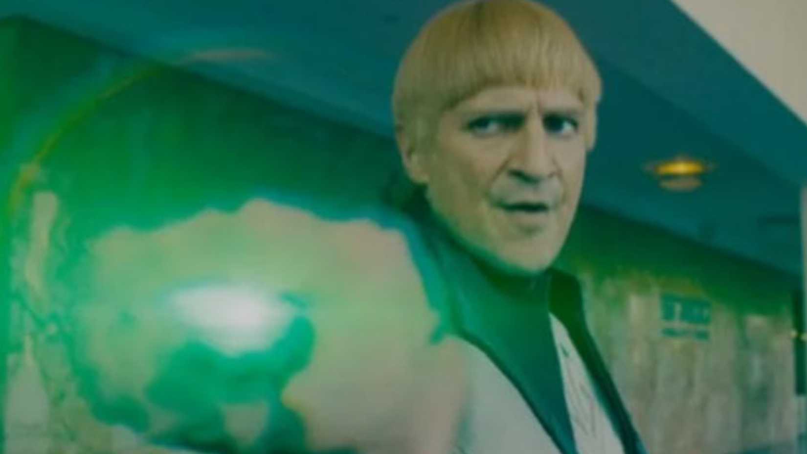 Guy Gardner uses his Lantern Ring in Superman.