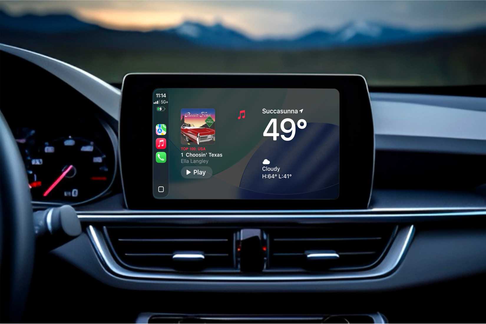 Music and Weather widget in CarPlay.