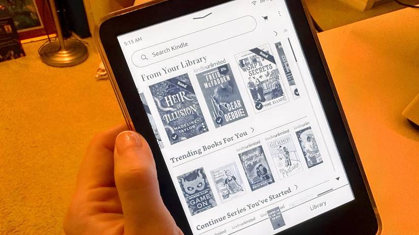 Me showing my library on my Kindle