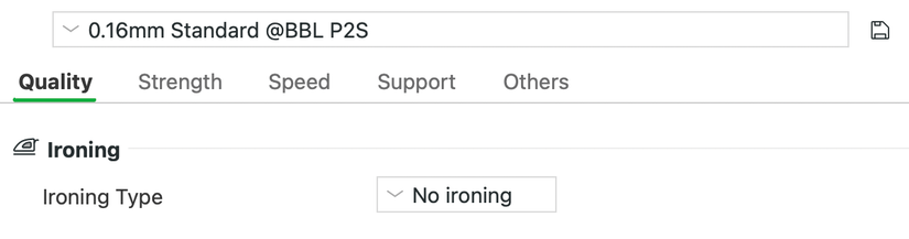 Ironing settings in Bambu Studio.