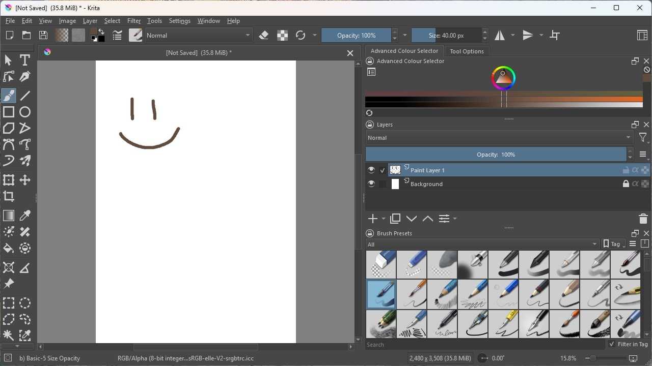 The primary Krita window.