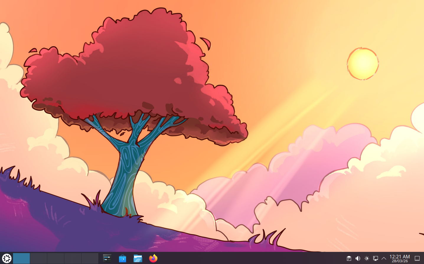 Kubuntu desktop overview.