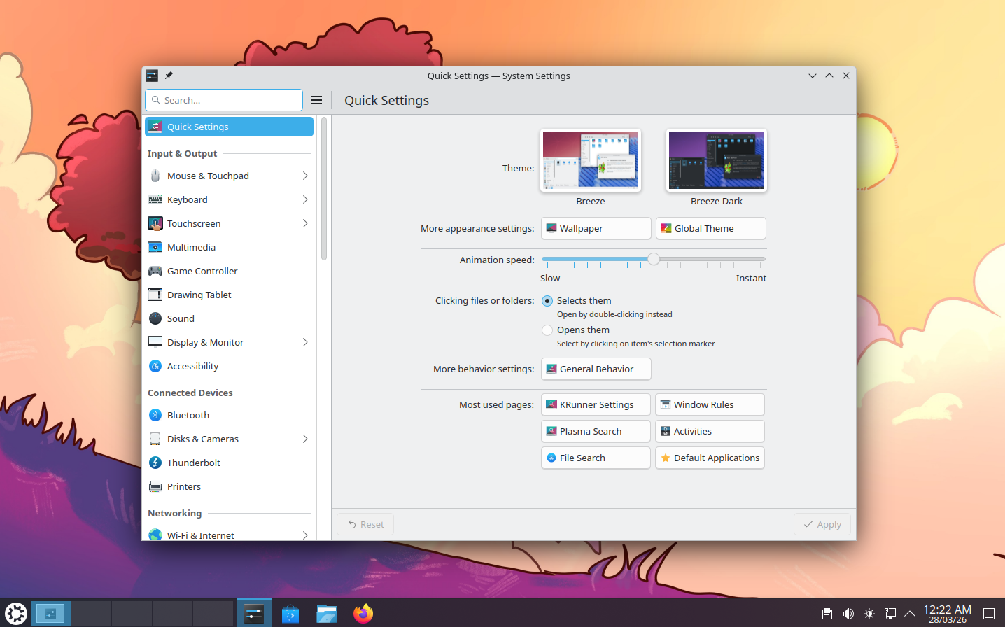 Kubuntu settings app.
