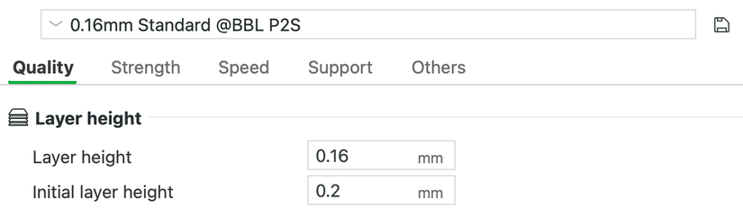 Layer height settings in Bambu Studio.