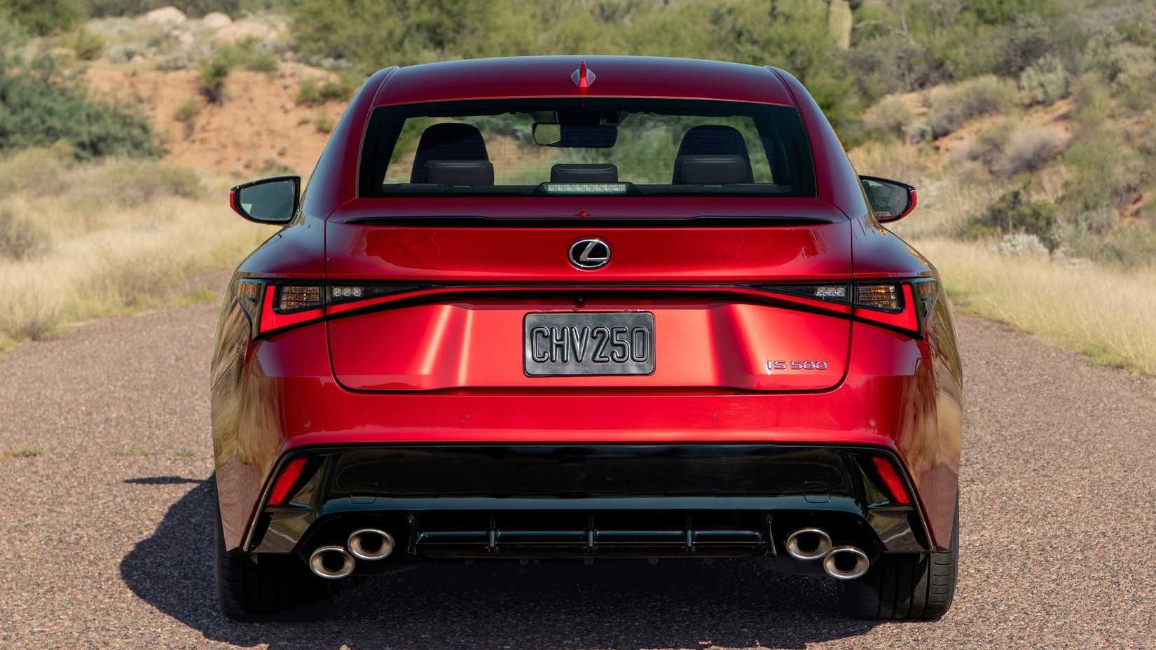 Rear shot of a 2022 Lexus IS 500 