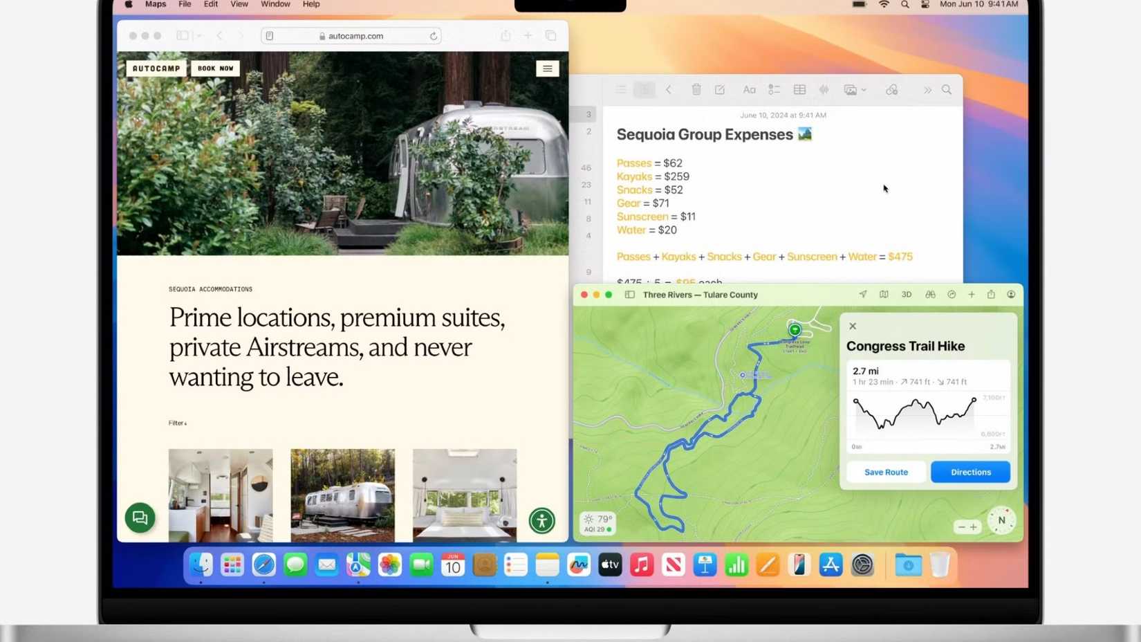 MacOS Sequioa's new window snapping feature as shown at WWDC.