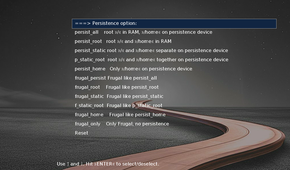MX Linux Persistent boot settings in the GRUB.