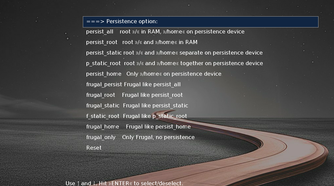 MX Linux Persistent boot settings in the GRUB.