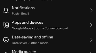 Content and display settings on Spotify.