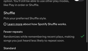 Disabling Smart Shuffle on Spotify.