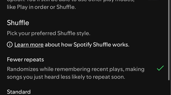 Disabling Smart Shuffle on Spotify.