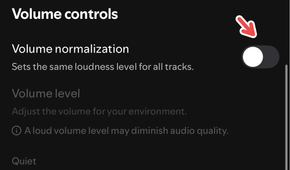 Disabling volume normalization on Spotify.