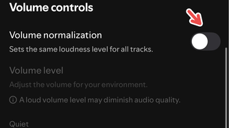 Disabling volume normalization on Spotify.