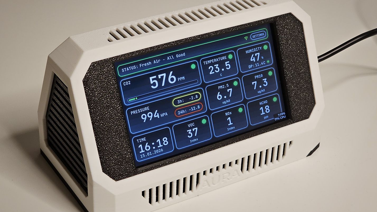 Project Aura air quality monitor by 21CNCStudio.