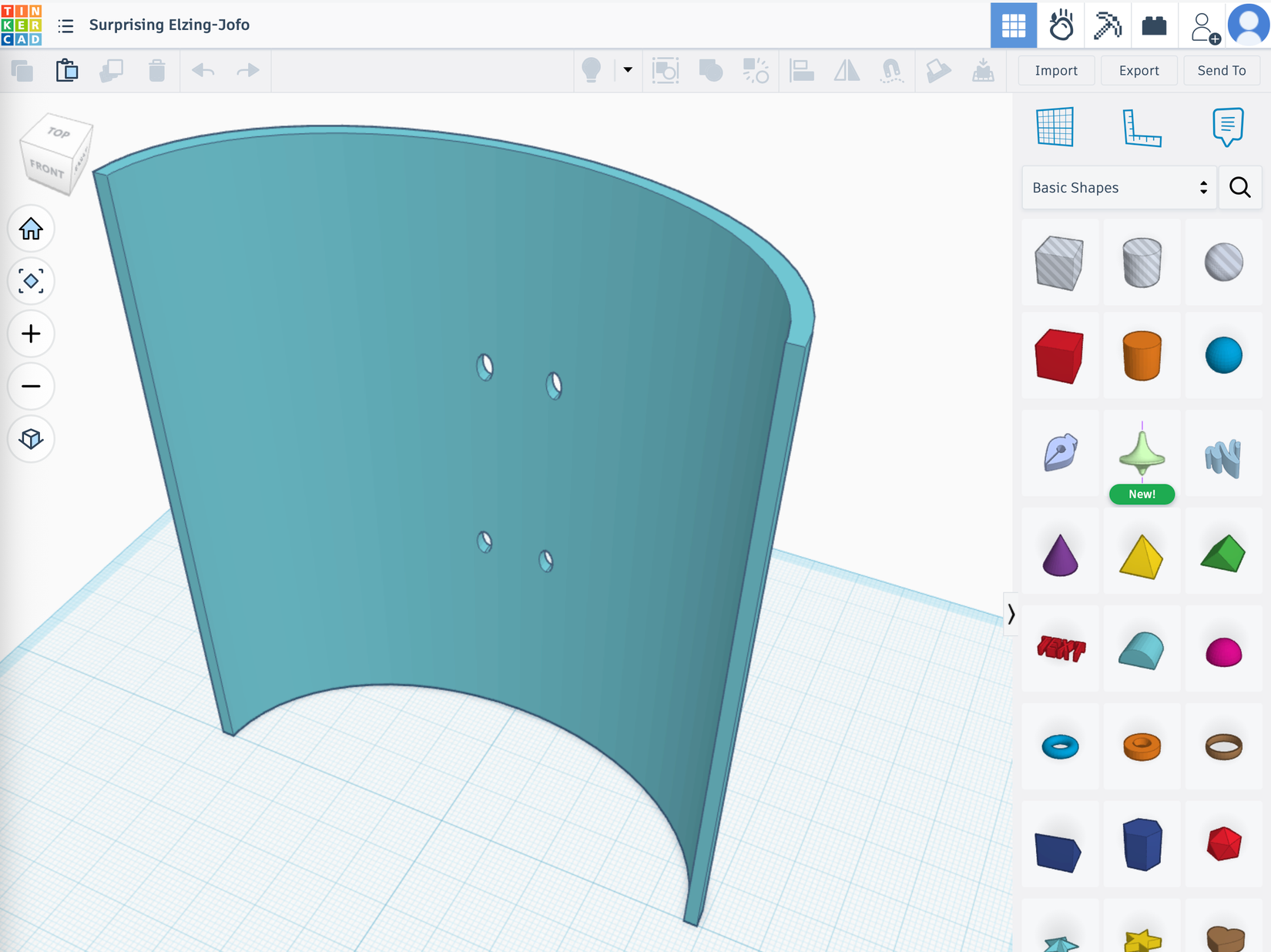 Designing an item in TinkerCAD.