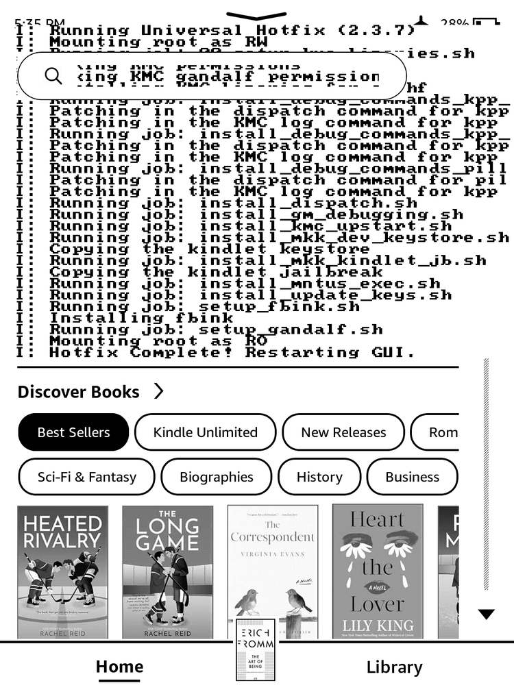 Jailbreaking a Kindle Paperwhite and patching updates.
