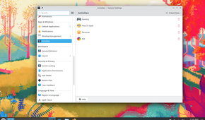 Setting up KDE Activities using the Plasma settings app.