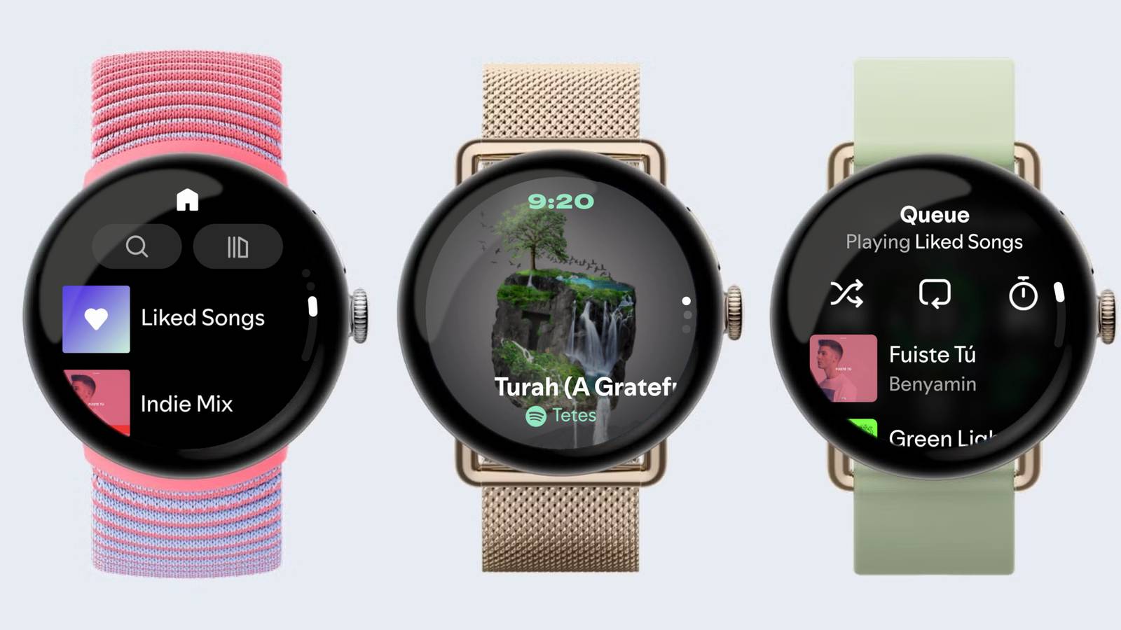 Spotify is rolling out a new UI and gestures to its Wear OS app
