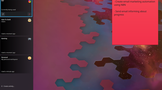 Switching KDE Activities profile to an client with separate TO Do List.