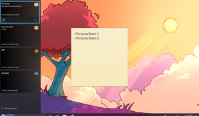 Switching KDE Activities profile to personal workspace.