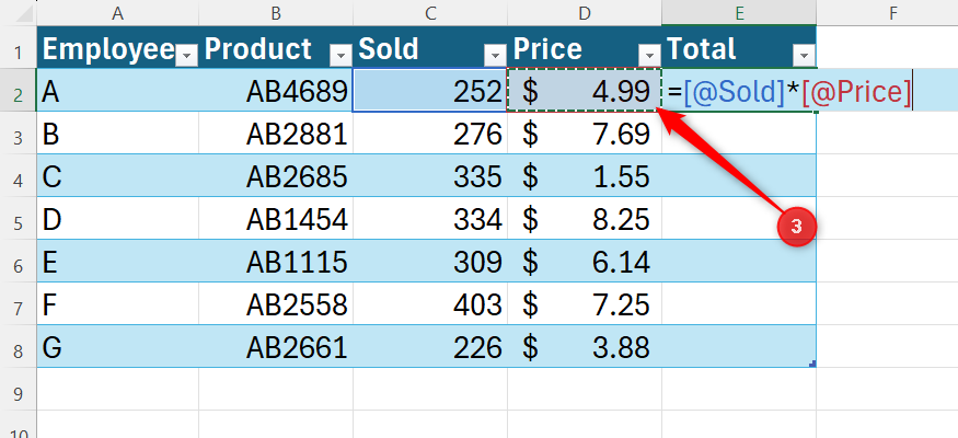 How to use structured references in Microsoft Excel