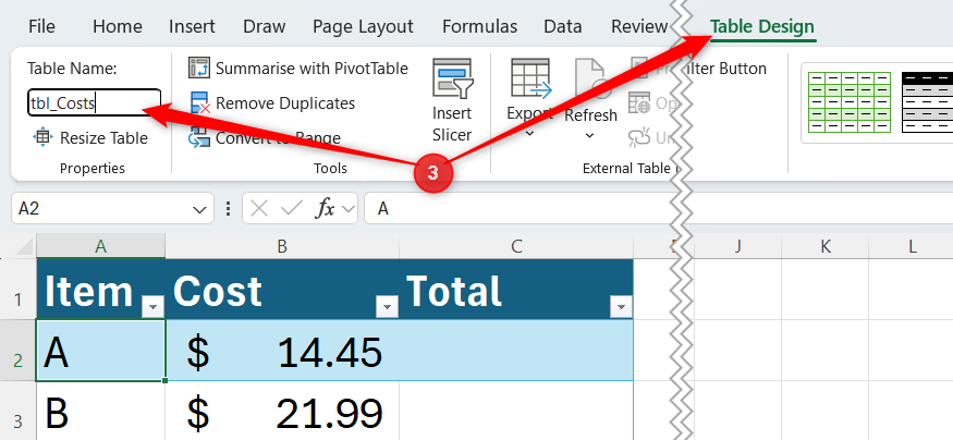 Tab Name How to name Excel objects like a software dev