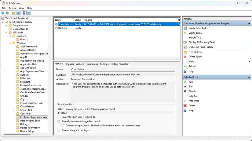 A scheduled task visible in task Scheduler. 