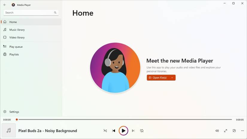 Windows 11 media player.