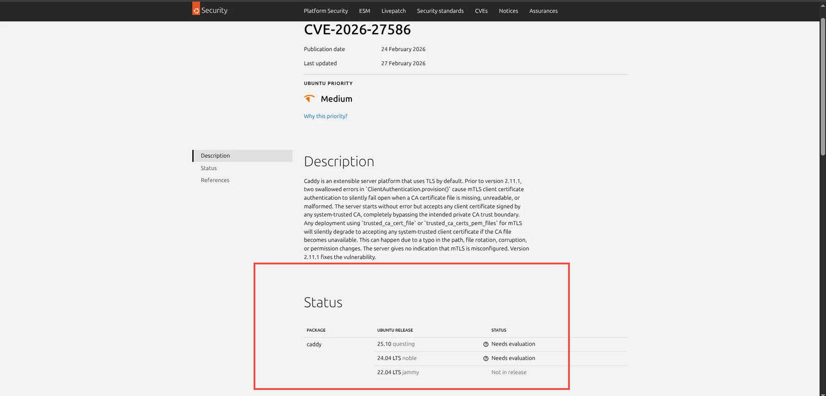 ubuntu cve tracker details