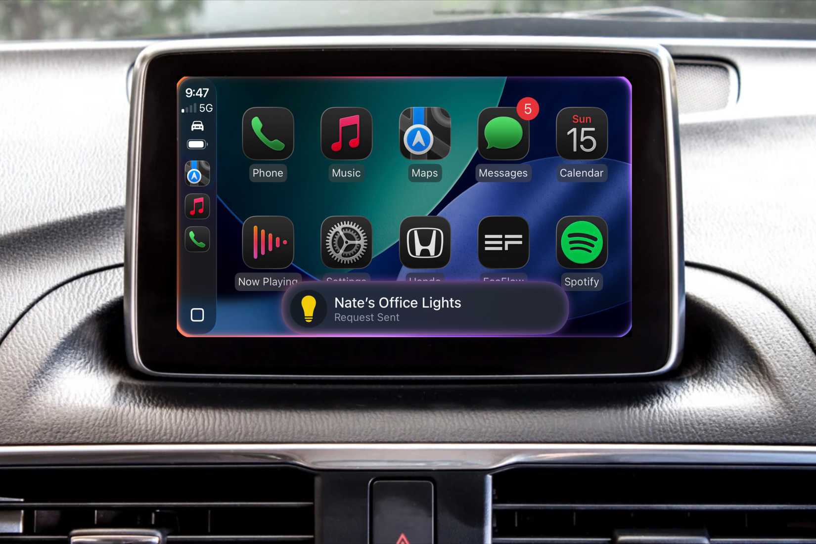 Control your HomeKit devices and scenes through CarPlay.