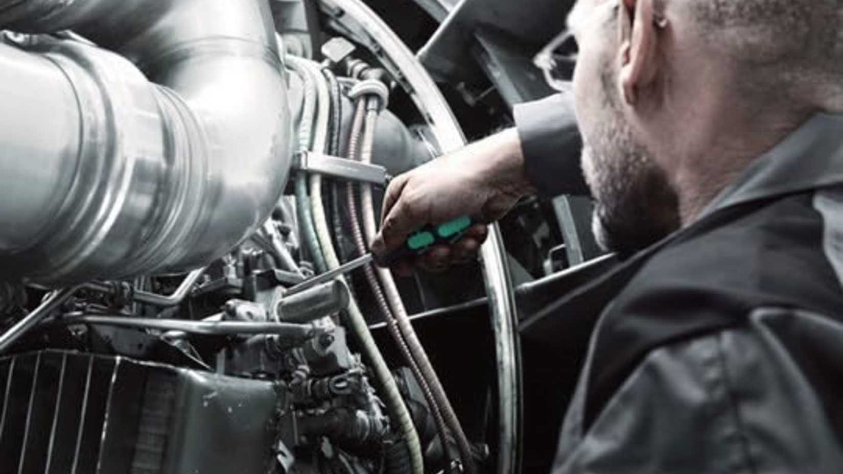 WERA Kraftform Plus Lasertip rack and pinion screwdriver set used in an engine.