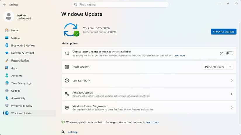 Windows Updateの不具合を示す画面