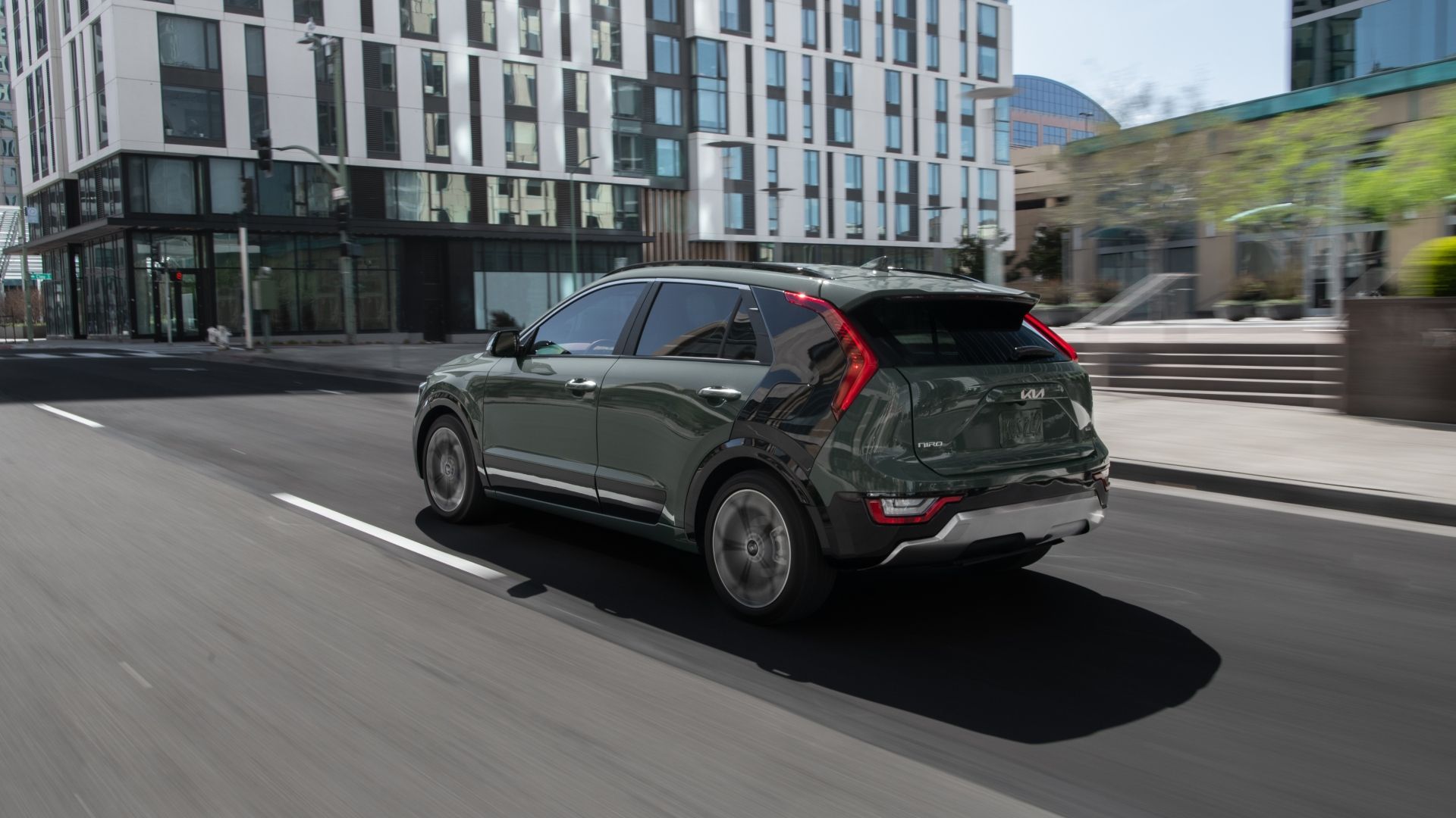 Rear 3/4 shot of a 2026 Kia Niro
