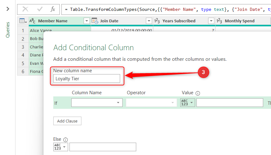 How to use Conditional Columns in Excel Power Query