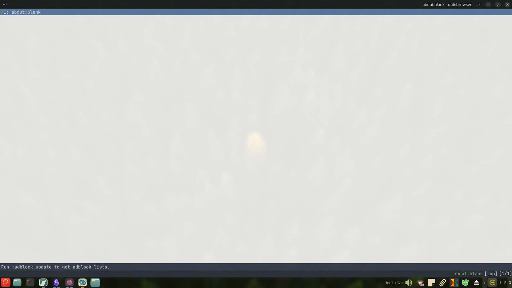 A fresh installation of Qutebrowser.