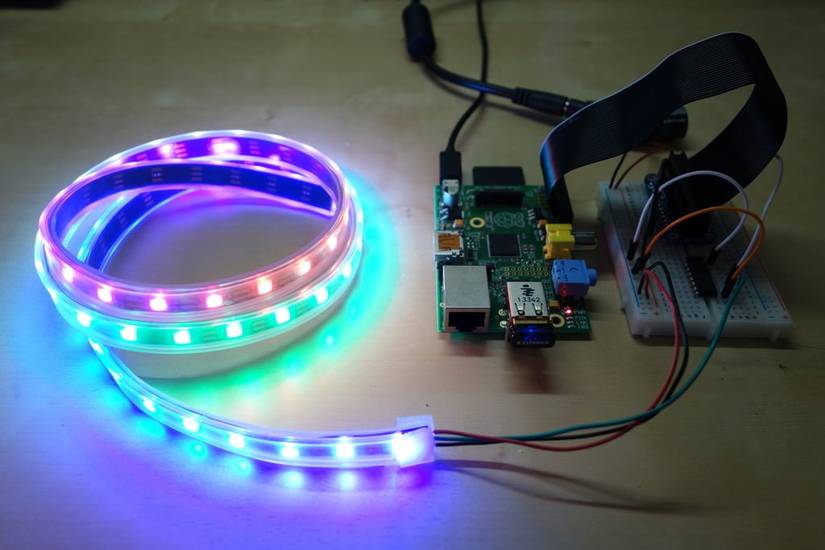 Adafruit NeoPixel Raspberry Pi project.