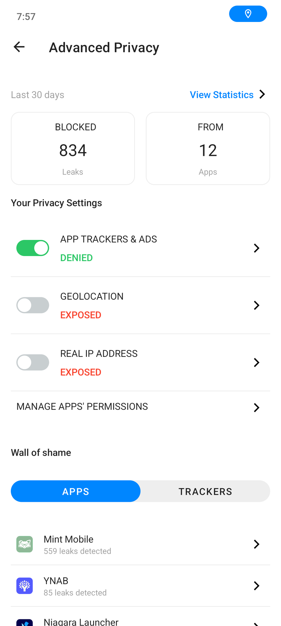 Advanced privacy settings on a Murena Fairphone 6.