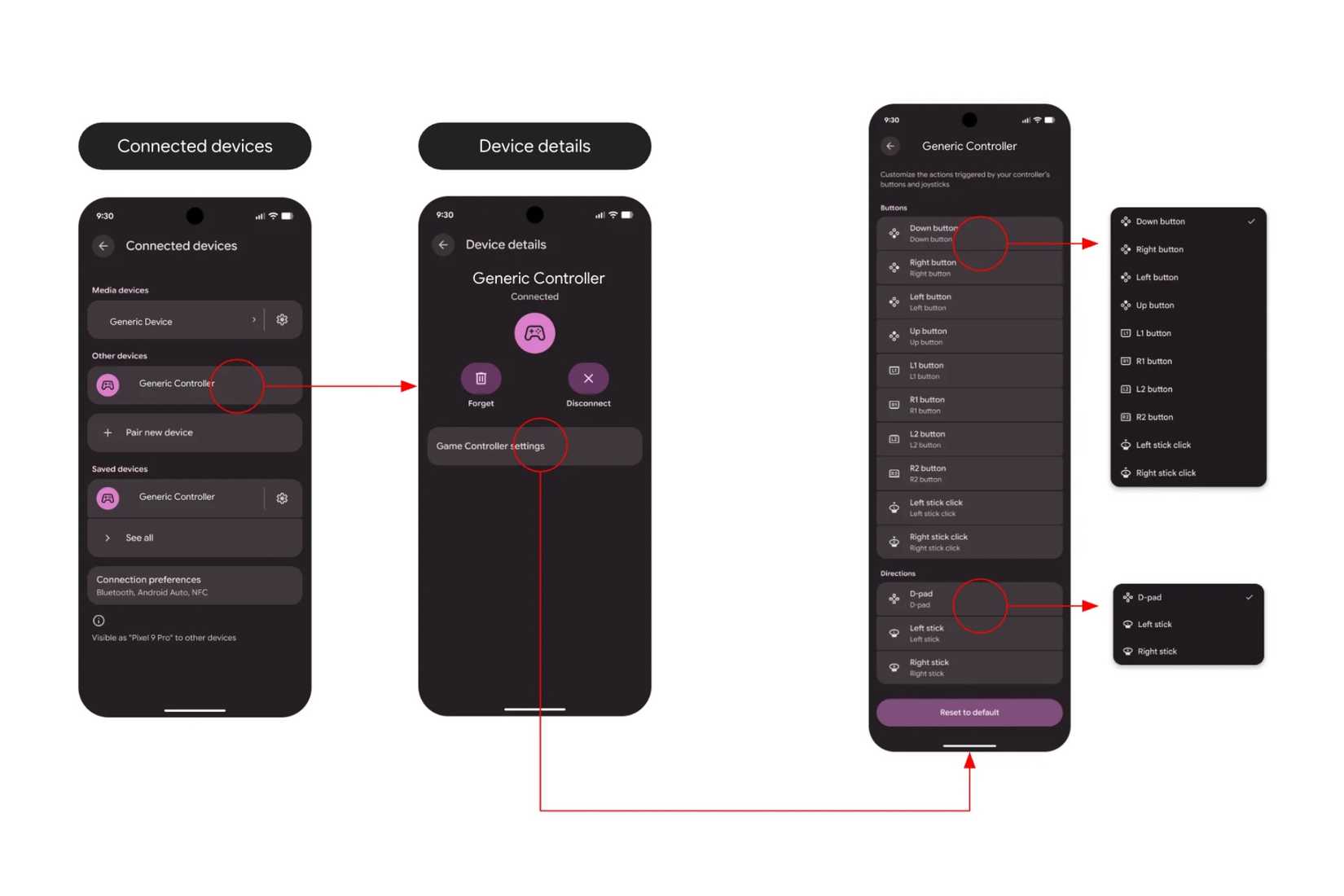 Controller Remapping settings showing customizable button layout options.