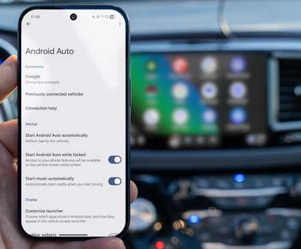 Android Auto on phone in car