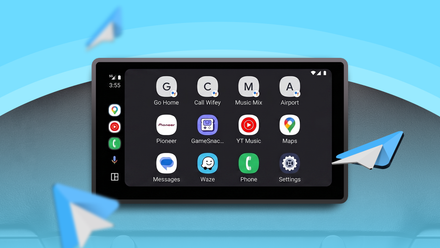 Écran Android Auto affichant des raccourcis pour personnaliser les entraînements.