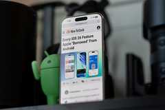 Android figuring behind an iPhone