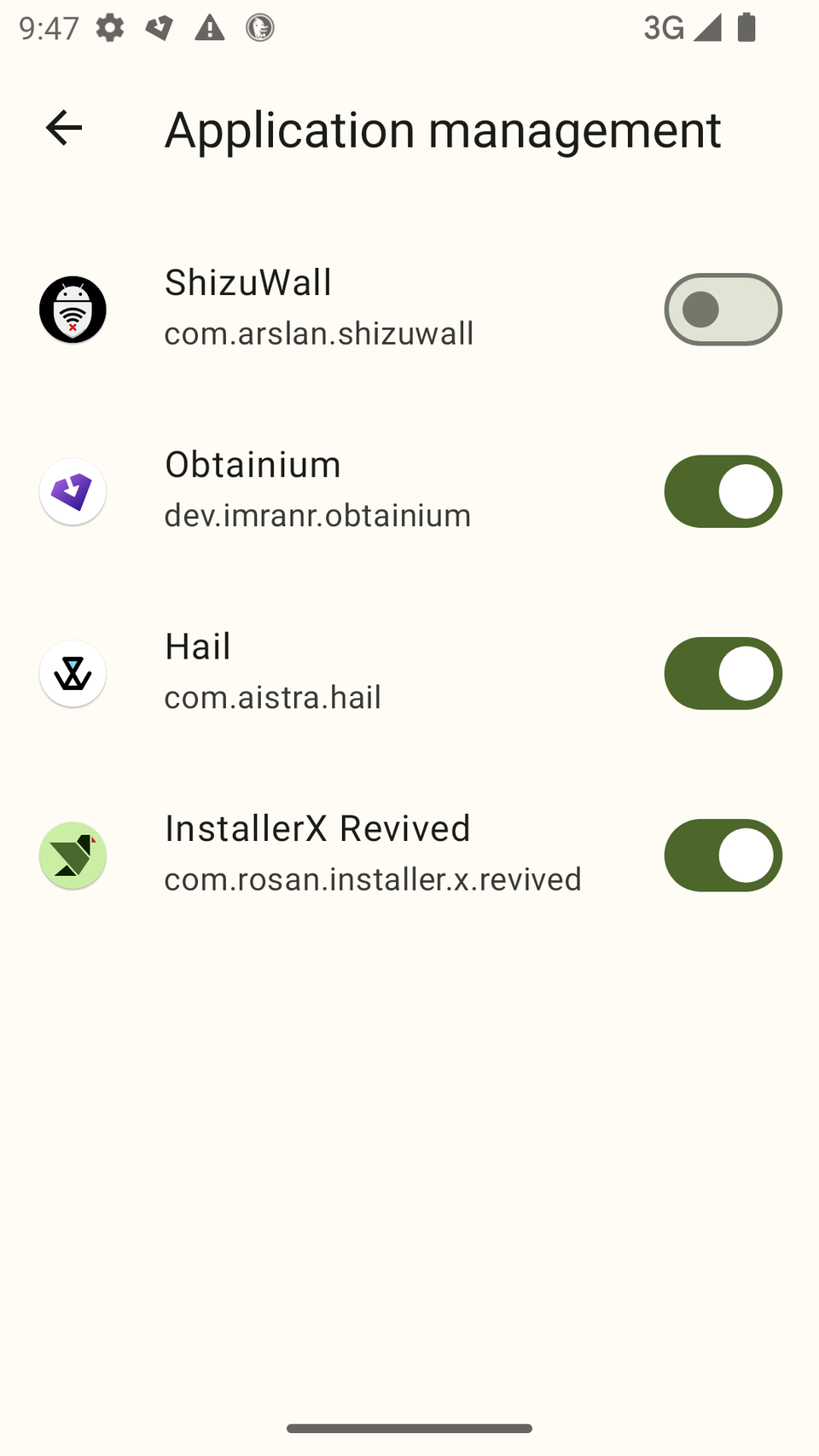 Authorizing Hail to use Shizuku.