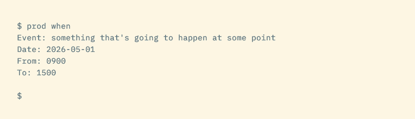 Bashスクリプトprodで新しいカレンダーイベントを追加するプロンプトの例