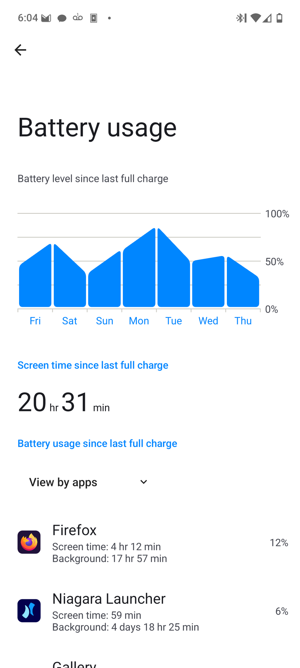 Battery usage on a Murena Fairphone 6.