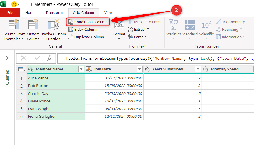 How to use Conditional Columns in Excel Power Query
